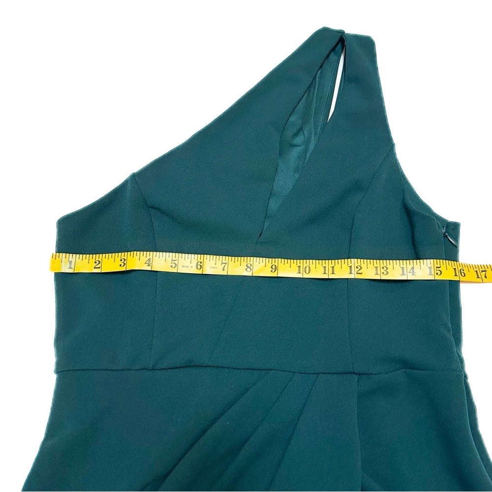 NWT Lulu*s So Flirty Green One-Shoulder Cutout Asymmetrical Dress Stretch Crepe - Picture 11 of 12